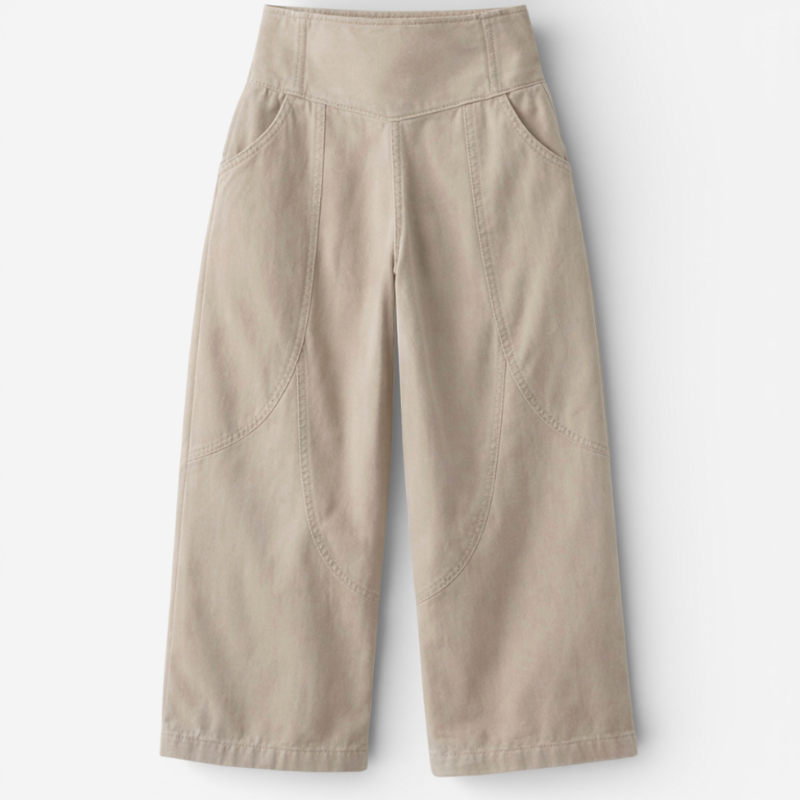 Comfortable High Waisted Loose Fit Trousers - Luxivelle