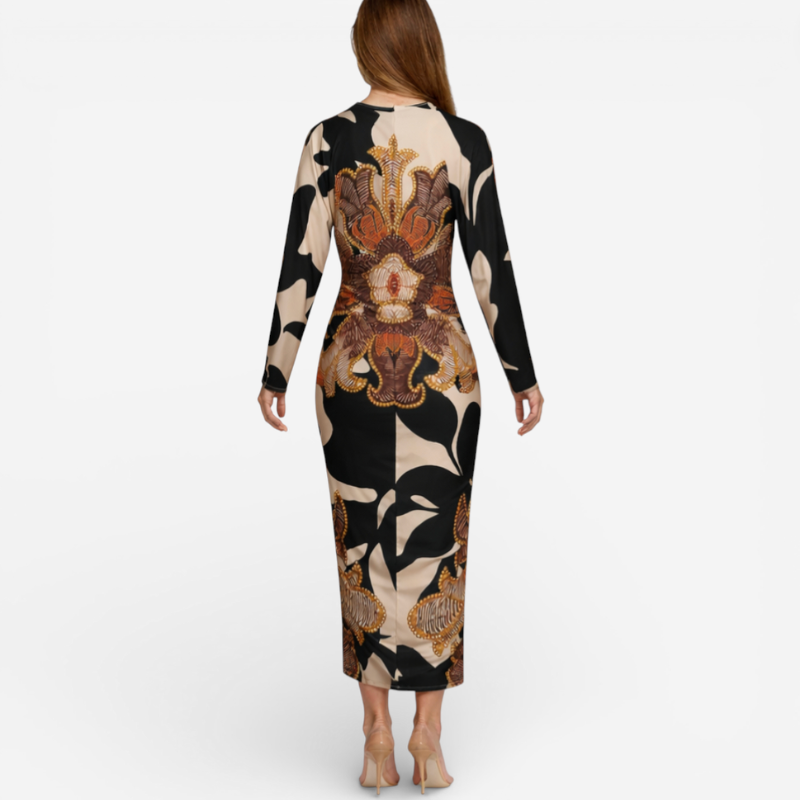 Ladies Elegant Mid Length Split Dress