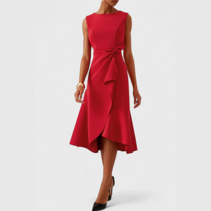 Elegant Ladies' Floral Knee Length Dress