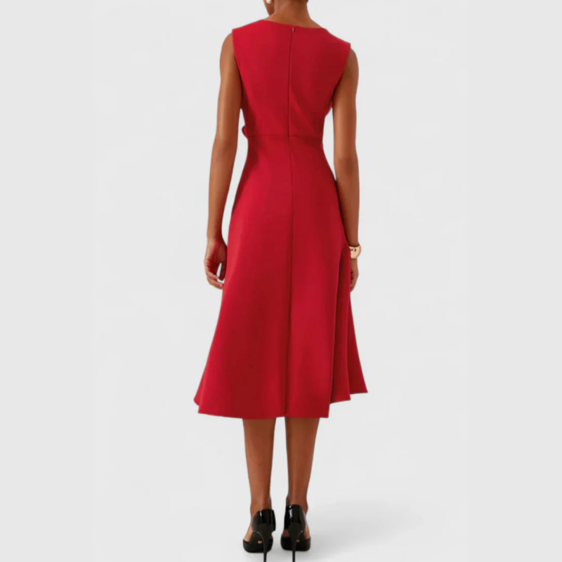 Elegant Ladies' Floral Knee Length Dress