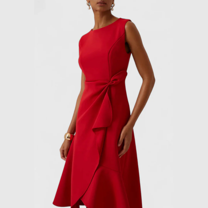 Elegant Ladies' Floral Knee Length Dress