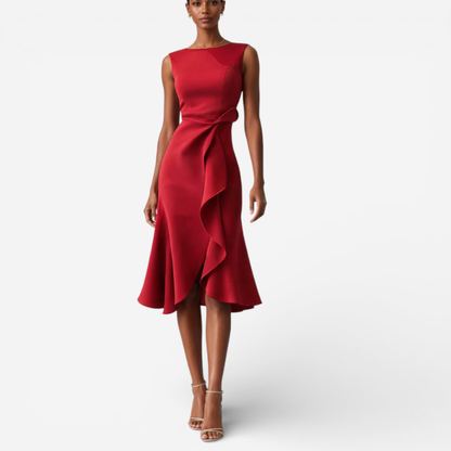 Elegant Ladies' Floral Knee Length Dress - Luxivelle
