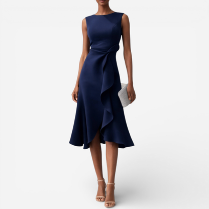 Elegant Ladies' Floral Knee Length Dress
