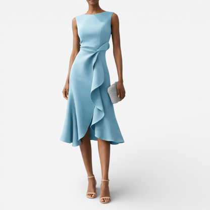 Elegant Ladies' Floral Knee Length Dress
