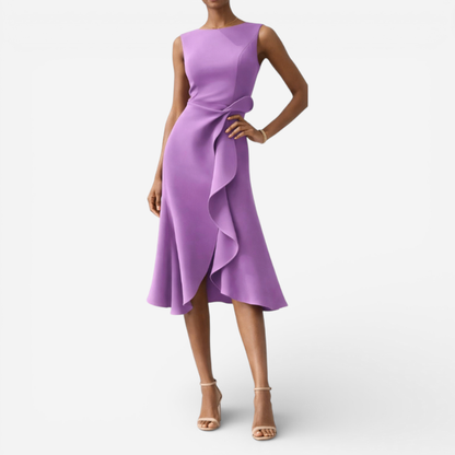 Elegant Ladies' Floral Knee Length Dress