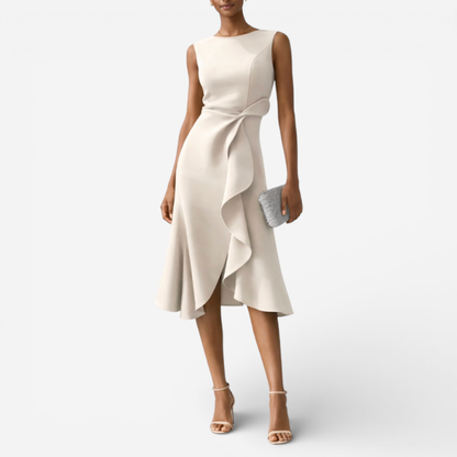 Elegant Ladies' Floral Knee Length Dress