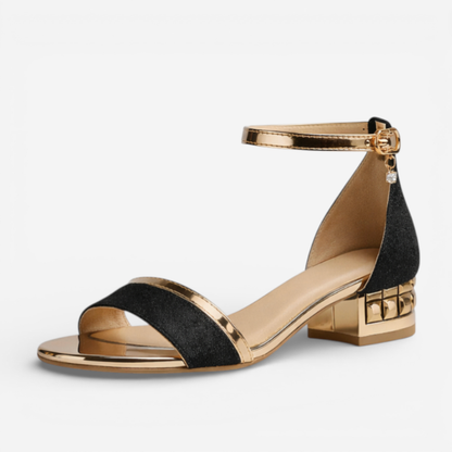 Ladies Classic Low Heel Ankle Sandals