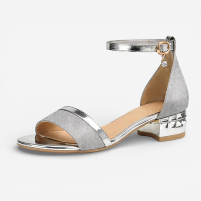 Ladies Classic Low Heel Ankle Sandals