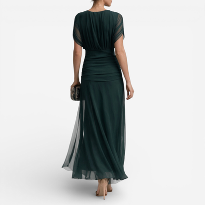 Elegant Ladies Short Sleeve Evening Gown