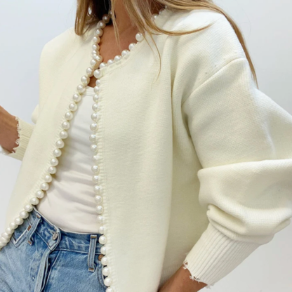Ladies' Classic Beaded Open Cardigan