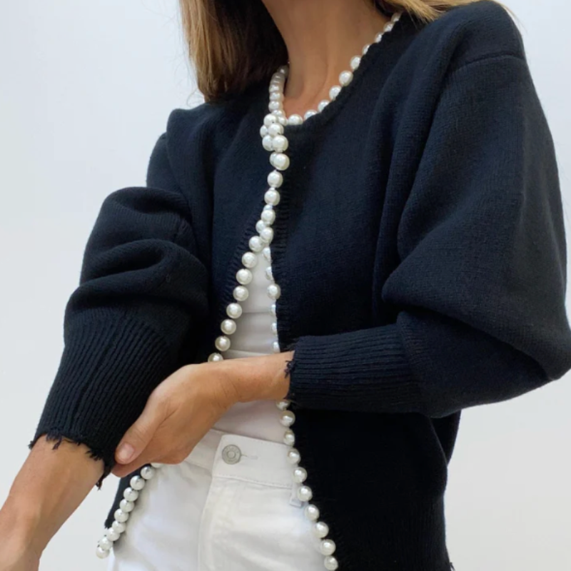 Ladies' Classic Beaded Open Cardigan