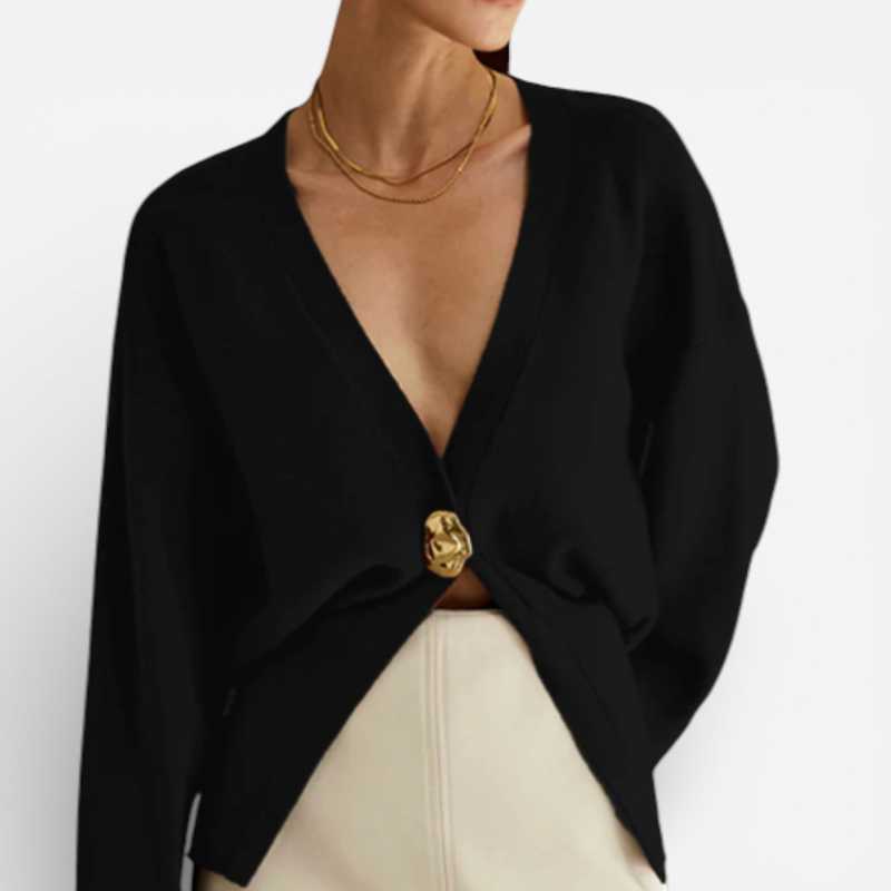Ladies' Low Cut Front Button Sweater