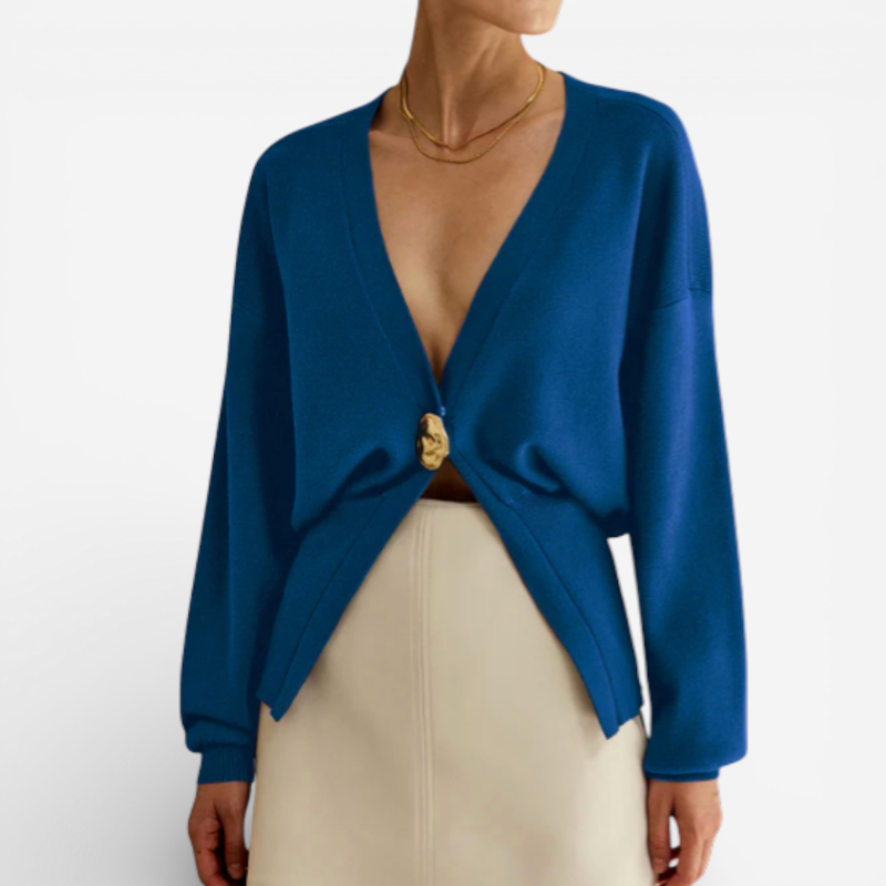 Ladies' Low Cut Front Button Sweater