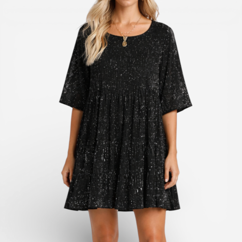Glittering Party Mid Length Evening Dress - Luxivelle