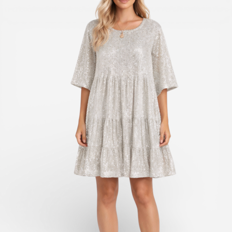 Glittering Party Mid Length Evening Dress