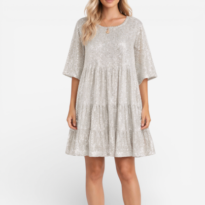 Glittering Party Mid Length Evening Dress
