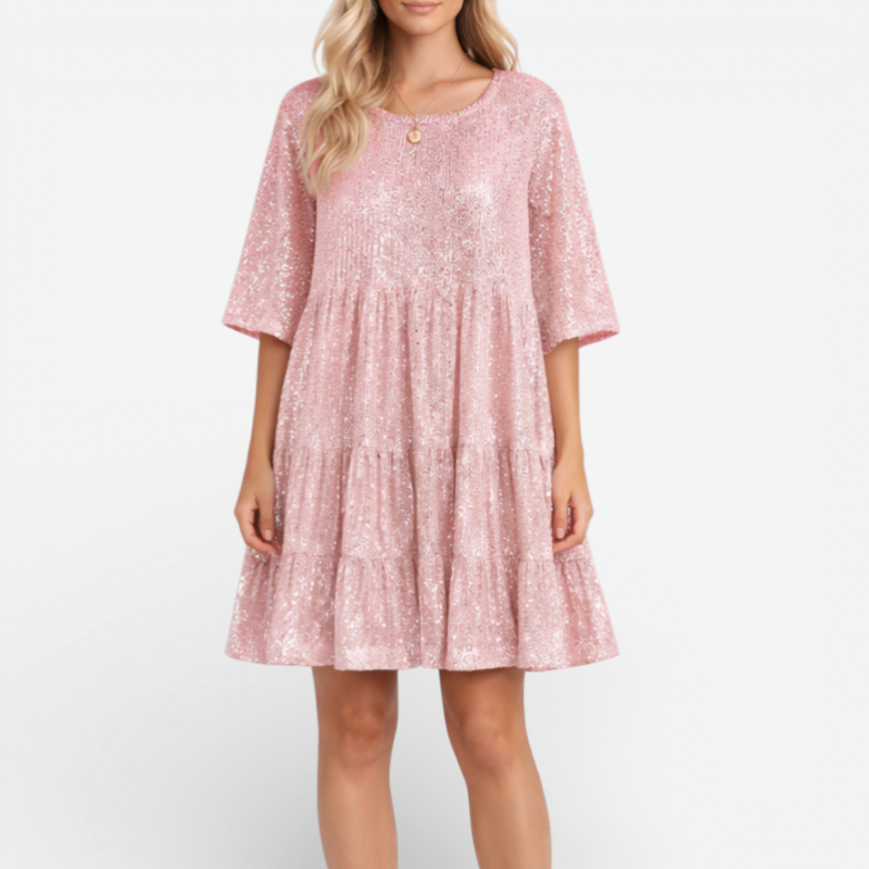 Glittering Party Mid Length Evening Dress