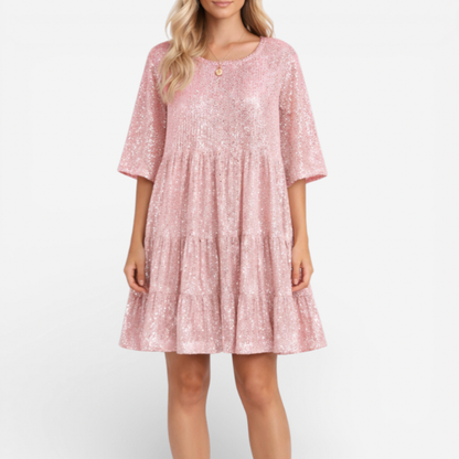 Glittering Party Mid Length Evening Dress