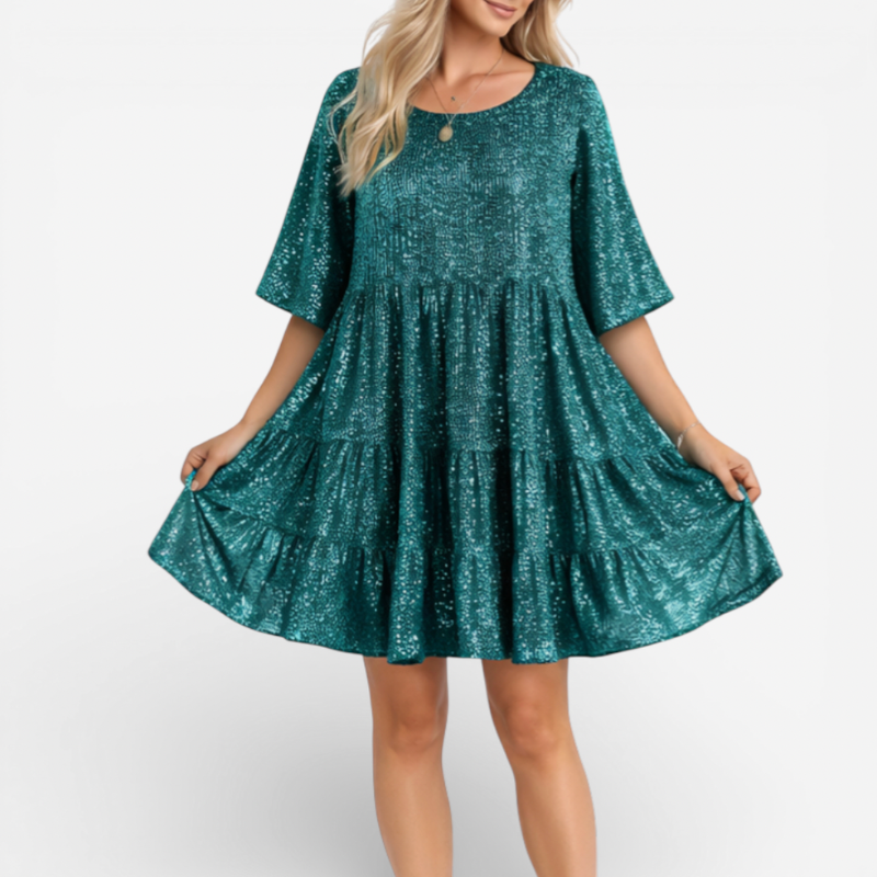 Glittering Party Mid Length Evening Dress