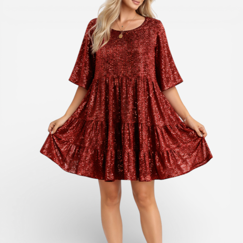 Glittering Party Mid Length Evening Dress