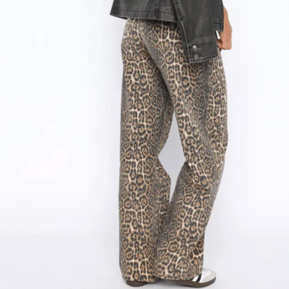 Classic Retro Leopard Print Jeans
