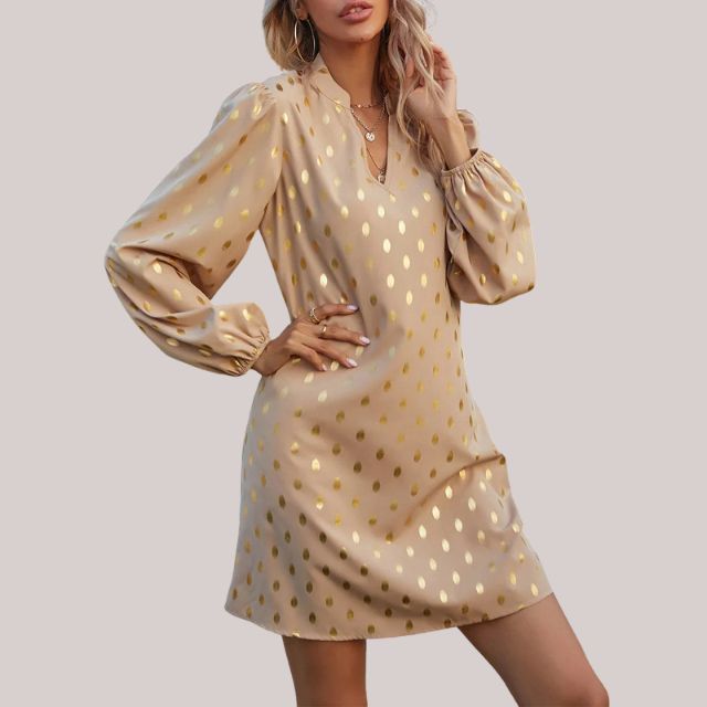 Little Black and Gold Dot Party Dress