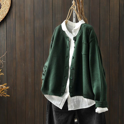 Soft Black Knitted Women's Cardigan Sweater