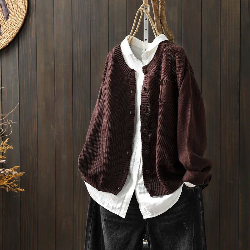 Soft Black Knitted Women's Cardigan Sweater