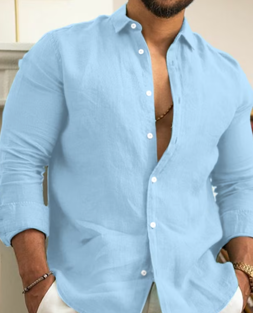 Breathable Cotton Summer Button Down Men's Shirt