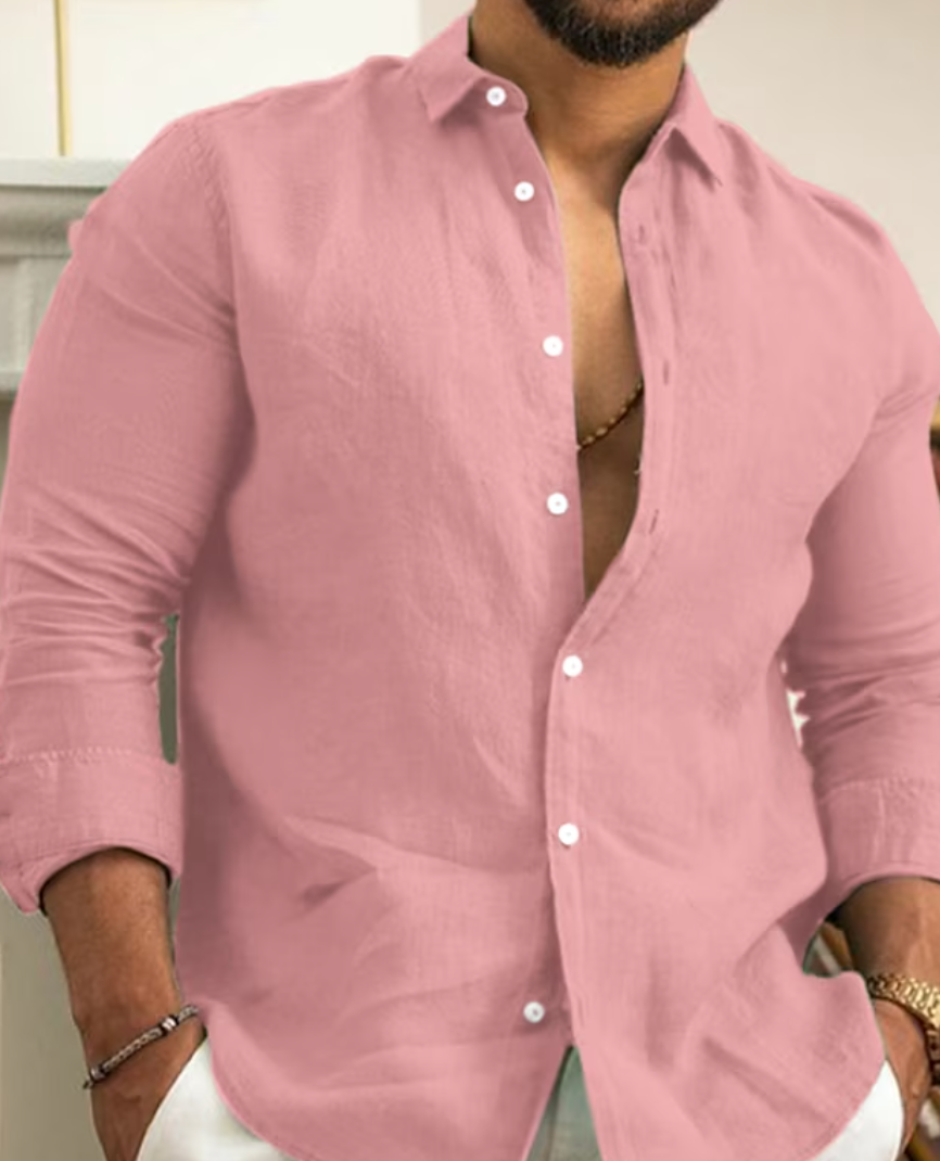 Breathable Cotton Summer Button Down Men's Shirt