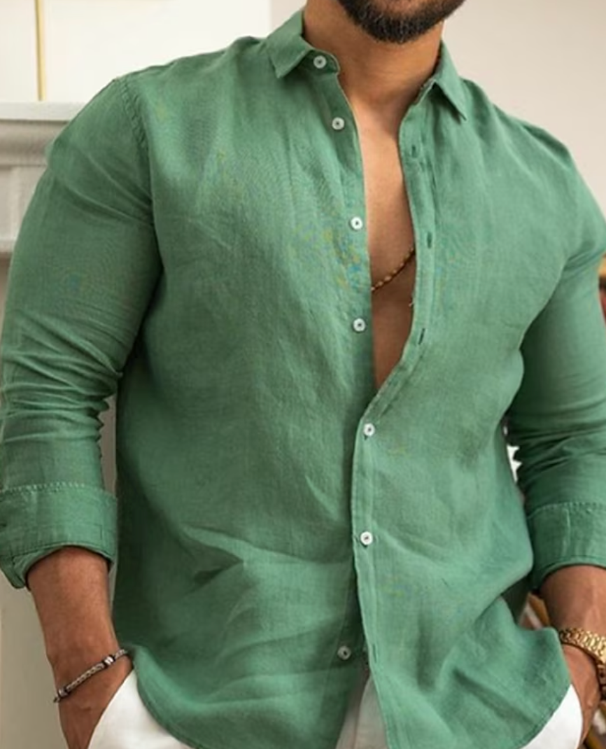 Breathable Cotton Summer Button Down Men's Shirt - Luxivelle