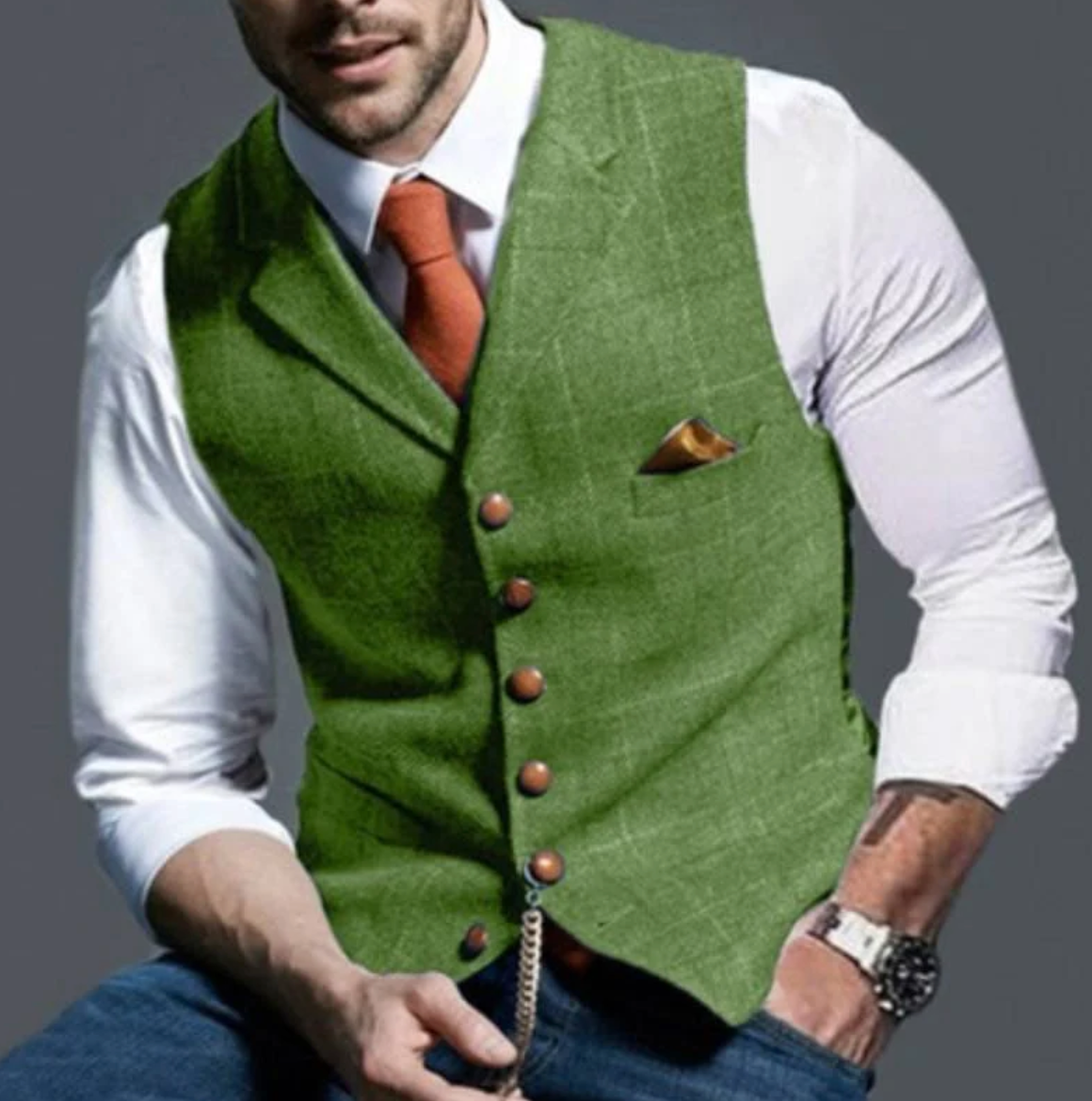 Men's Fitted Button Front Waistcoat
