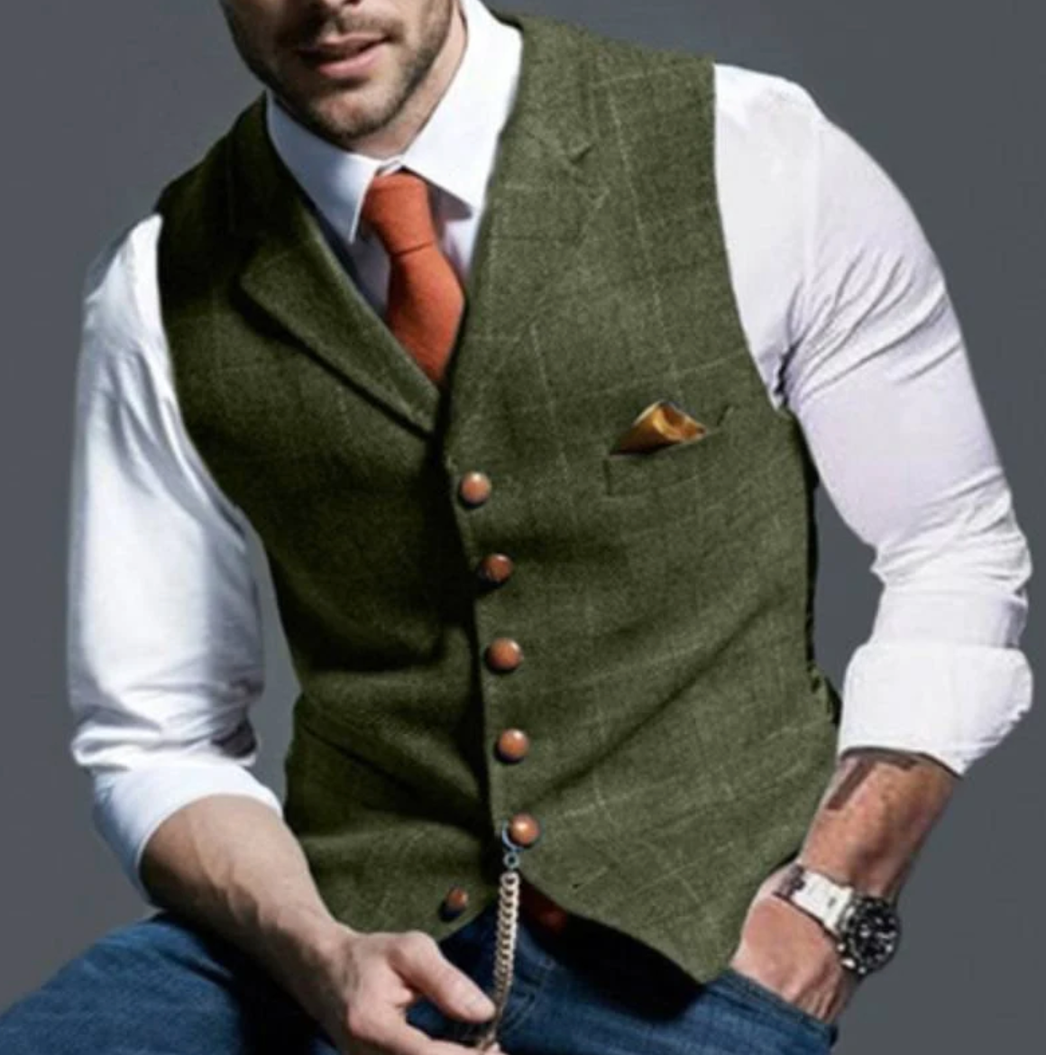 Men's Fitted Button Front Waistcoat