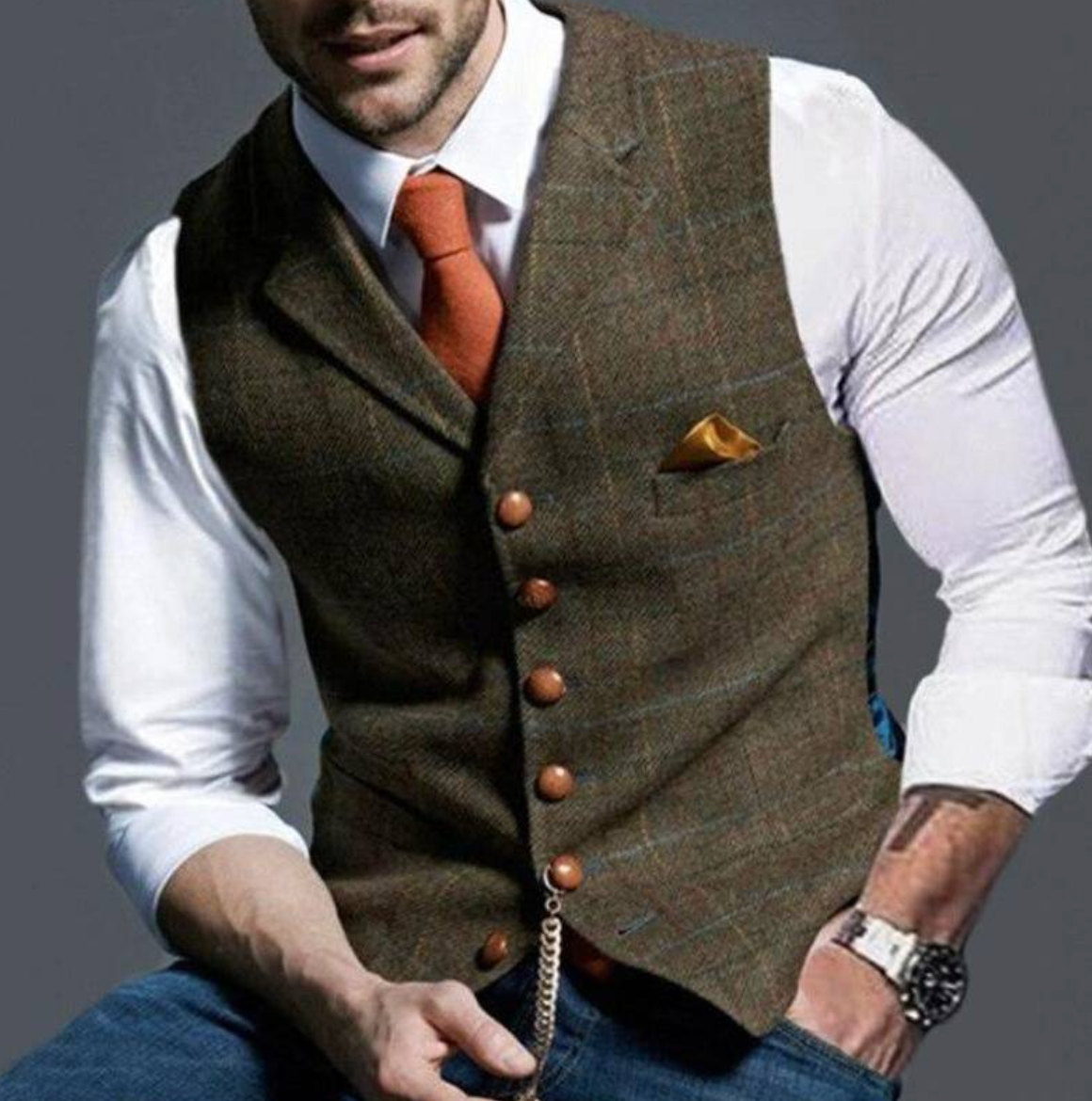 Men's Fitted Button Front Waistcoat