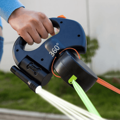 Long Adjustable Double Dog Leash with LED Light