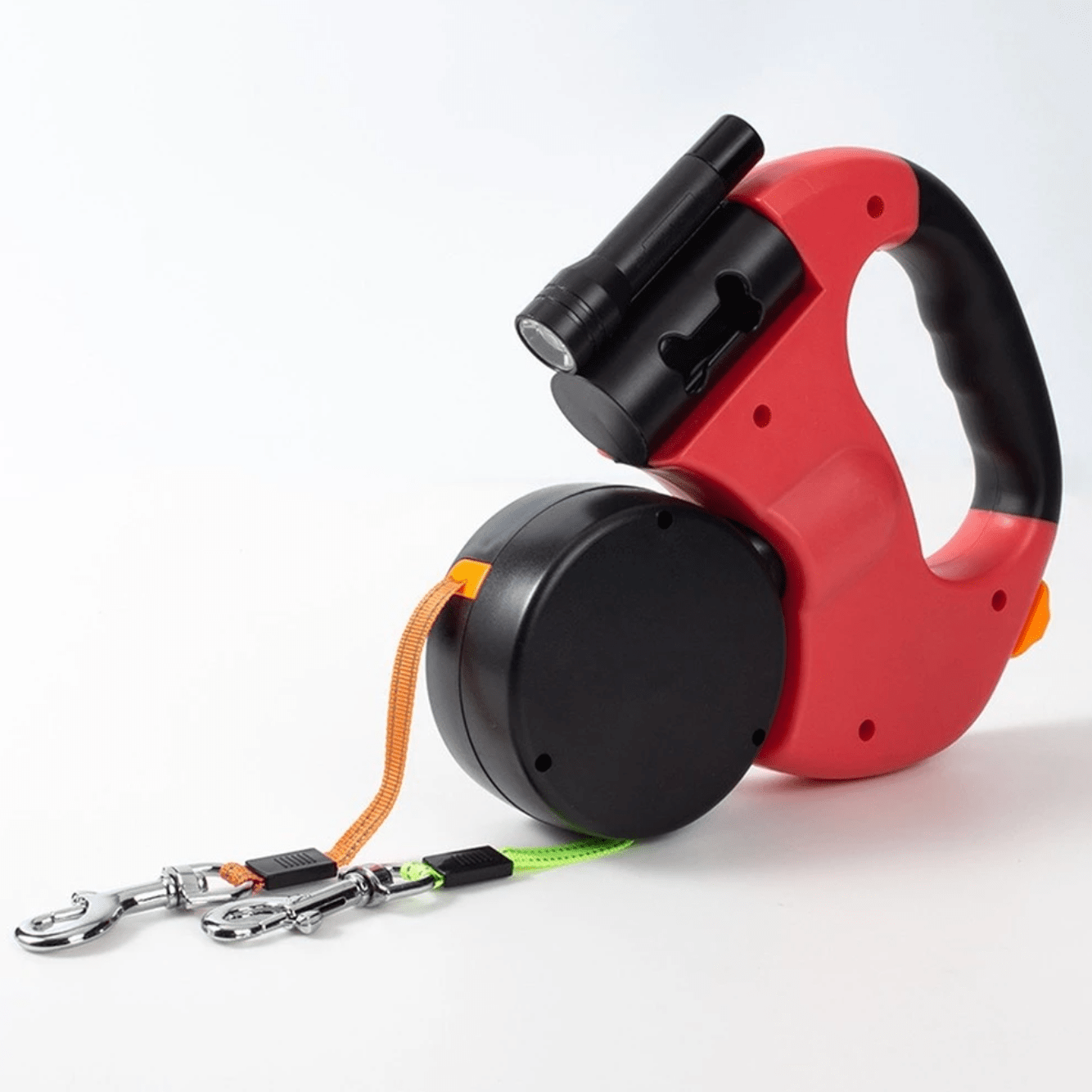 Long Adjustable Double Dog Leash with LED Light