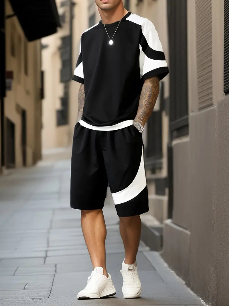 Casual Men's Short Sleeve Shirt and Shorts Combo - Luxivelle