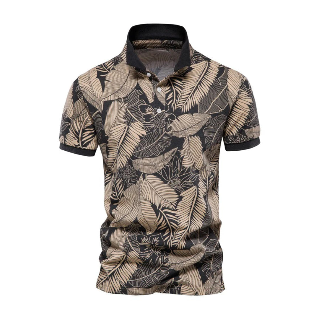 Lightweight Mens Breathable Floral Polo Shirt - Luxivelle