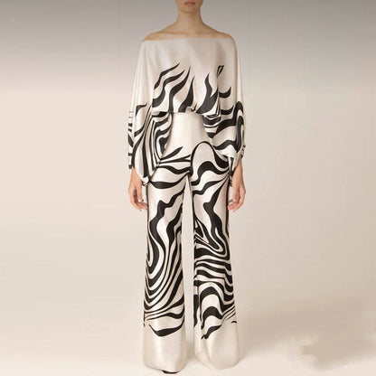 Claire | Women's Two-Piece Summer Set with Off-Shoulder Lantern Sleeves-4