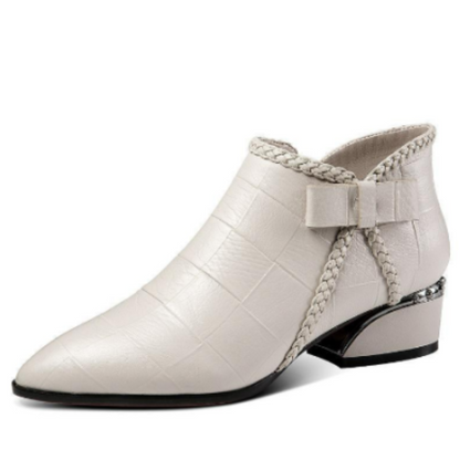 Women's Zip Up Ankle Boots with Buckle Detail