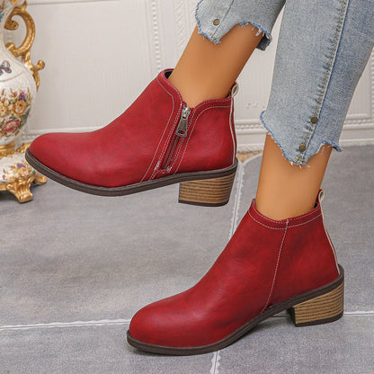 Low Heel Women's Biker Ankle Boots - Luxivelle