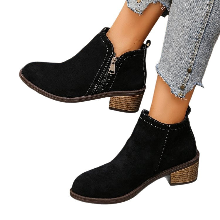 Low Heel Women's Biker Ankle Boots