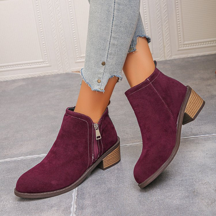 Low Heel Women's Biker Ankle Boots