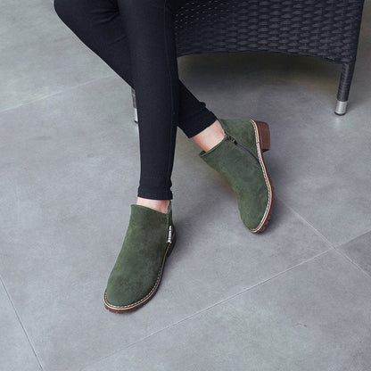Luxury Suede Low Heel Ankle Boots
