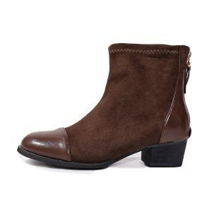 Luxury Suede Low Heel Boots - Luxivelle