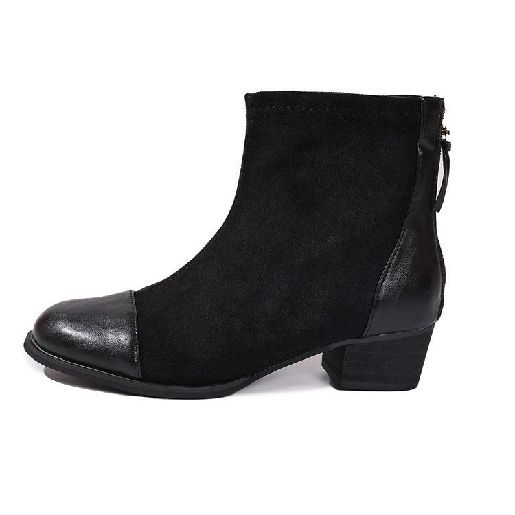 Luxury Suede Low Heel Boots