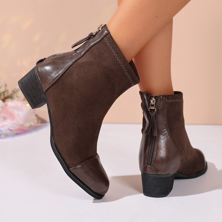 Luxury Suede Low Heel Boots