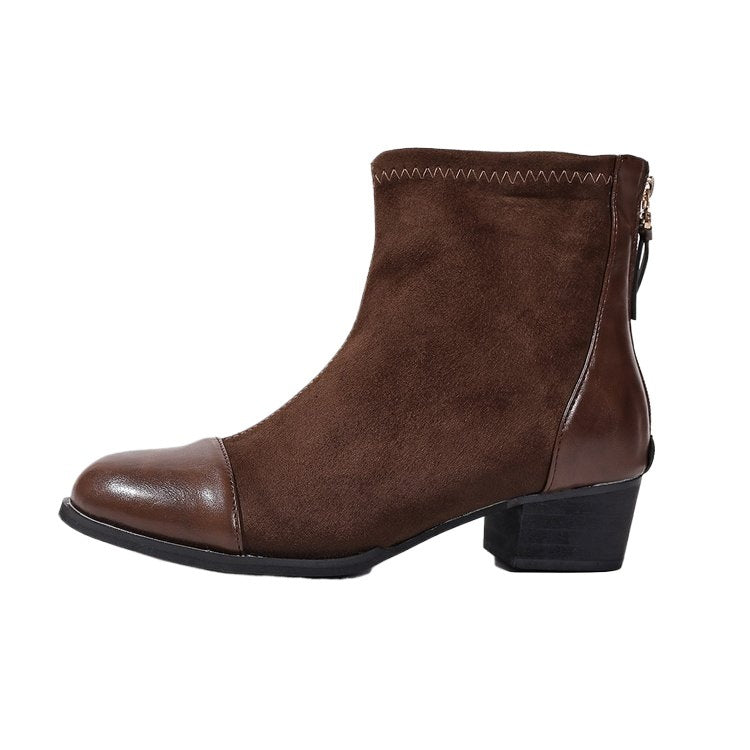 Luxury Suede Low Heel Boots
