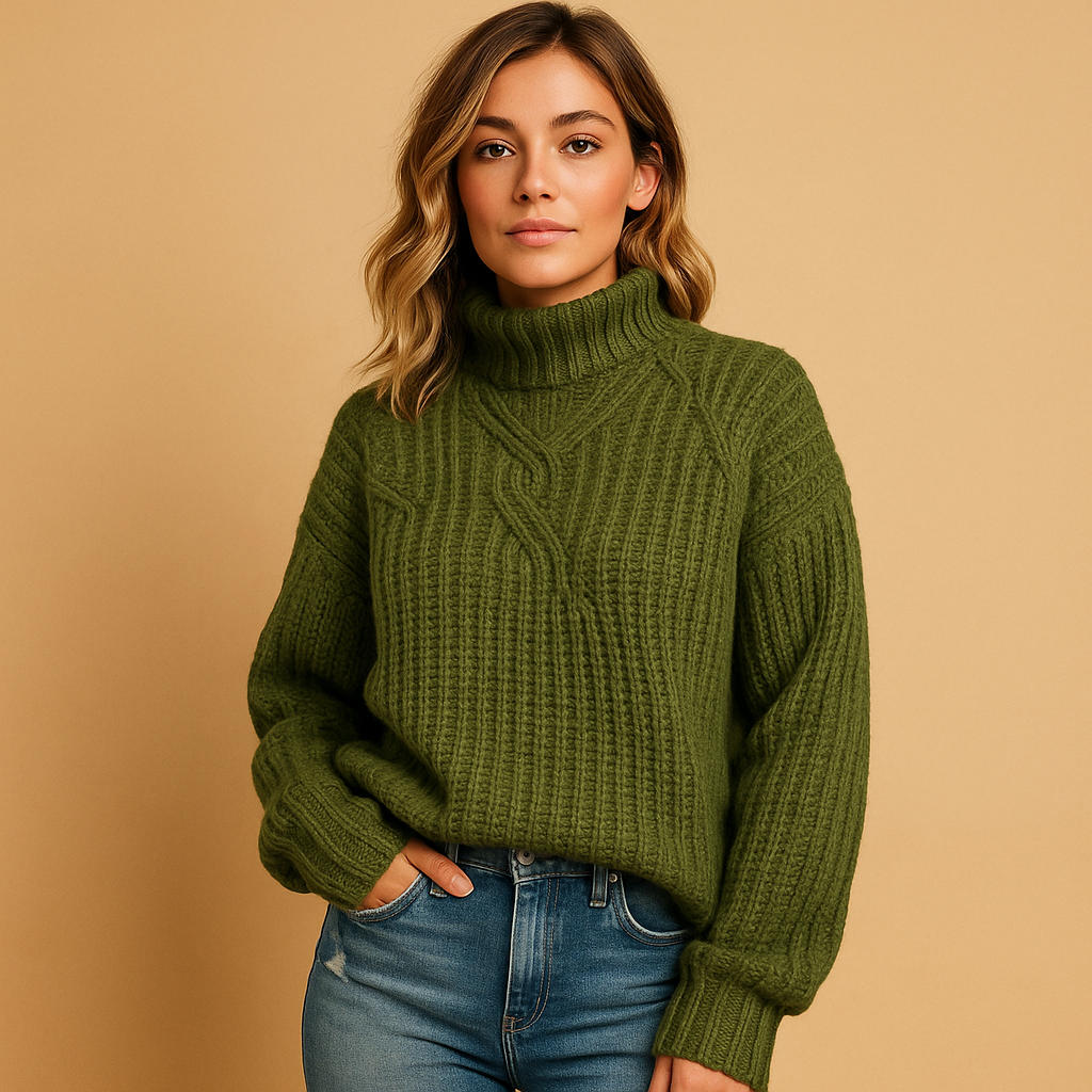 Warm Women's Crew Neck Knit Sweater - Luxivelle