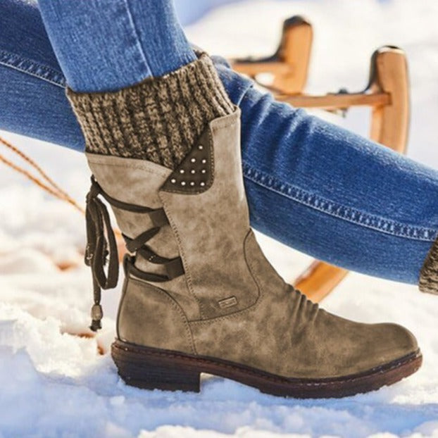 Fashionable Leather Ankle Boots | Women's Boots - Luxivelle